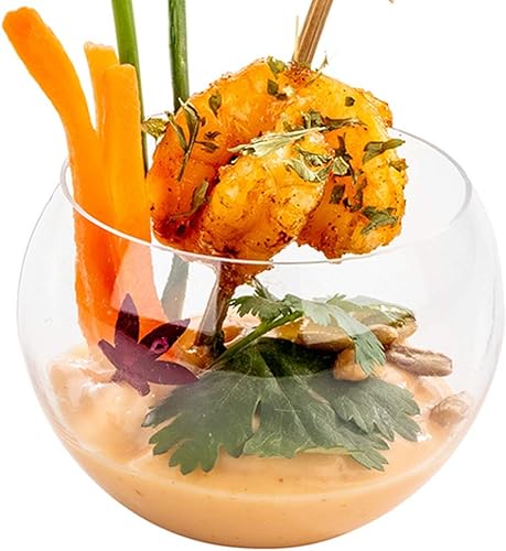 Miniatura 5 de Restaurantware Cuencos redondos de plástico de 4 onzas, 100 vasos desechables de esfera, de alta calidad, no se rompe fácilmente, cuencos de