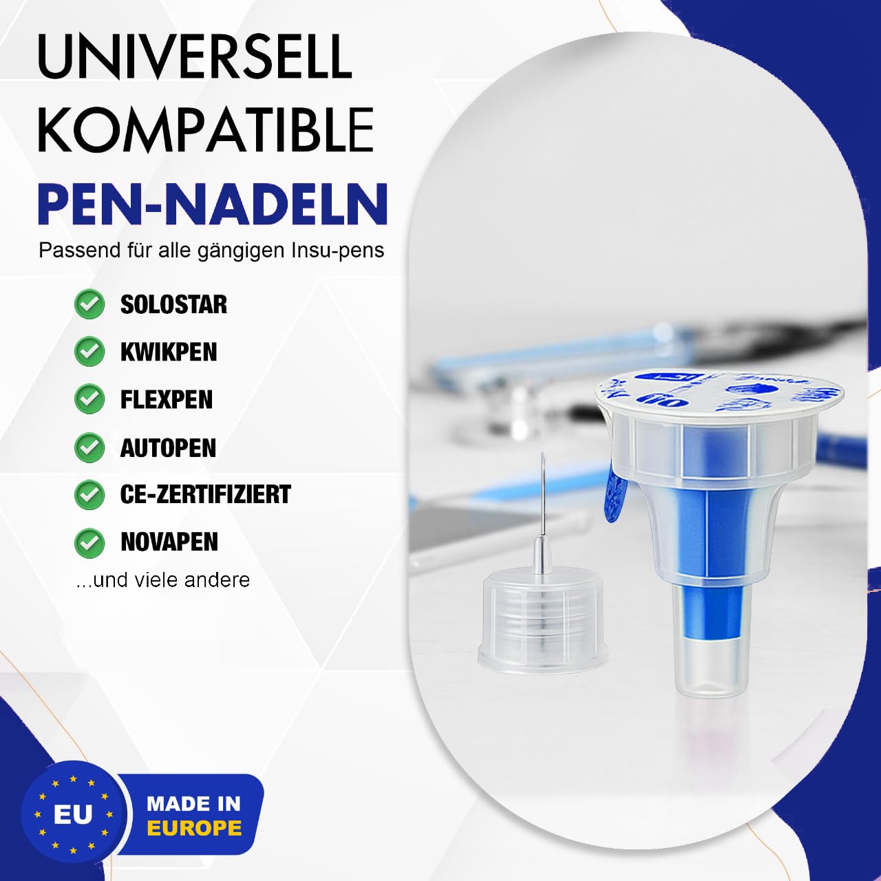 Sterile Einweg-Nadeln 32G (0,23mm x 6mm) - 100 Stück Mit Schutzfolie Für Labor, Industrie, Kosmetik, Lebensmittelherstellung, Epoxidharz, Parfüm, Schmierstoffe, Dichtstoffe
