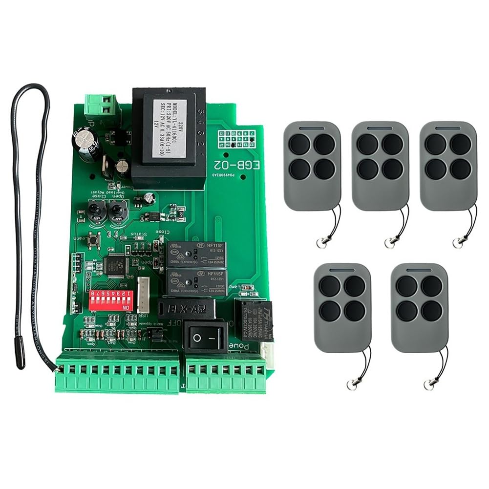 Jnchdghwa As Shown Ac220 For Sliding Gate Motor Control Board+ 5 Remote Control Automatic Operation Access Control System For Sliding Gate Opener