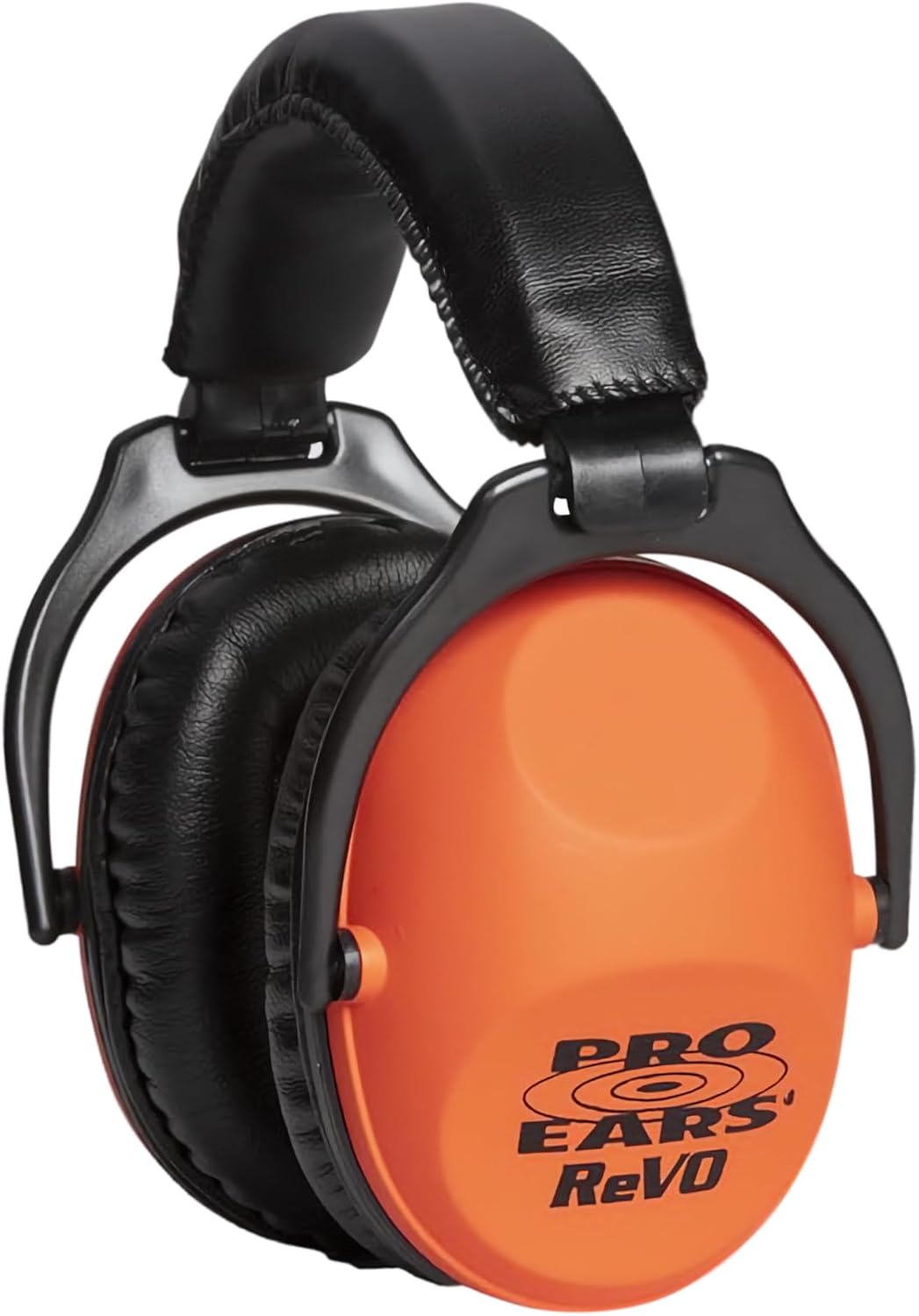 Pro Ears ReVO Passive Ear Muffs, Perfect for Children & Adults with Smaller Heads, NRR 25, Comfortable Fit w/Proform Leather Cushions, Ideal for Hunting, Concert, Racing, USA-Made, Neon Orange