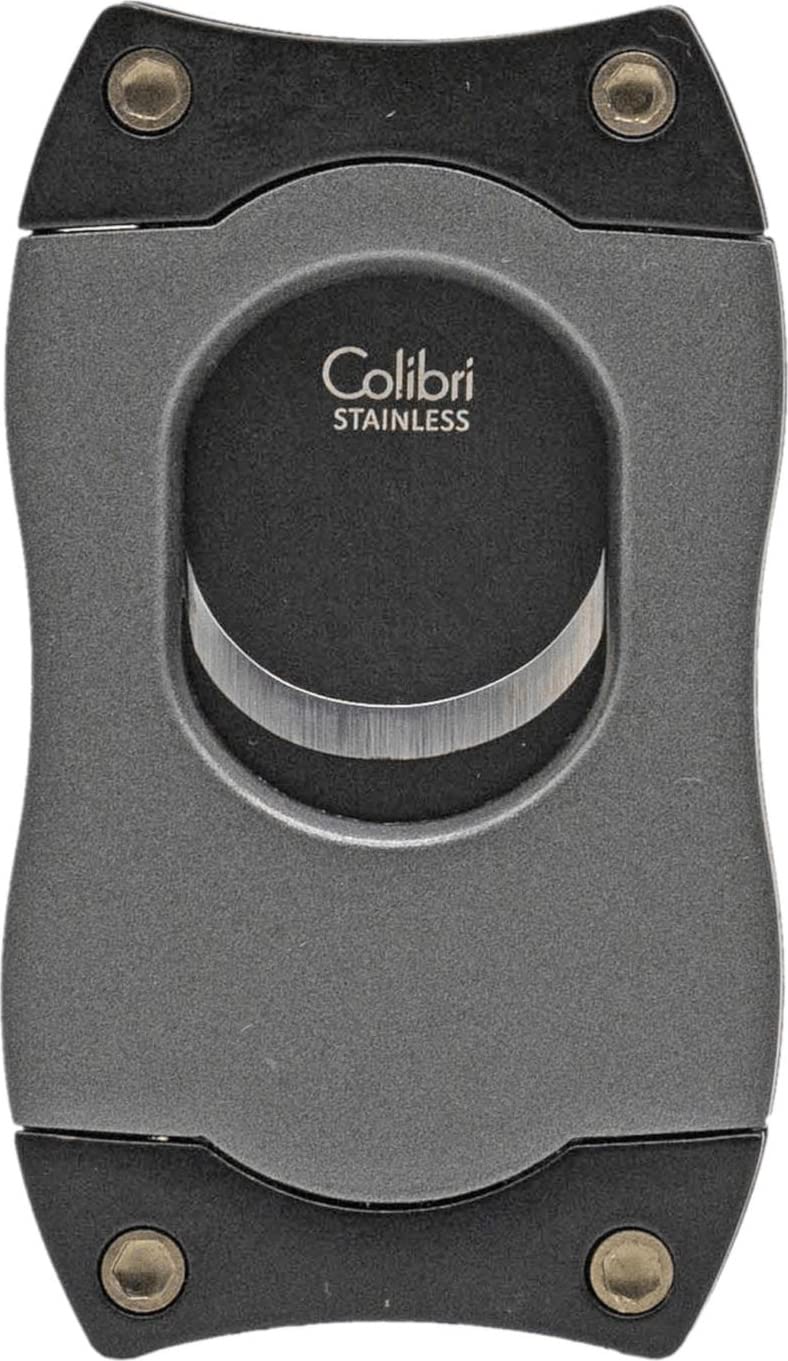 Colibri, tagliasigari S-Cut II, antracite/nero, doppio taglio da 26 mm, misura anello 66, pulsante di chiusura, lame in acciaio inox, design ergonomico