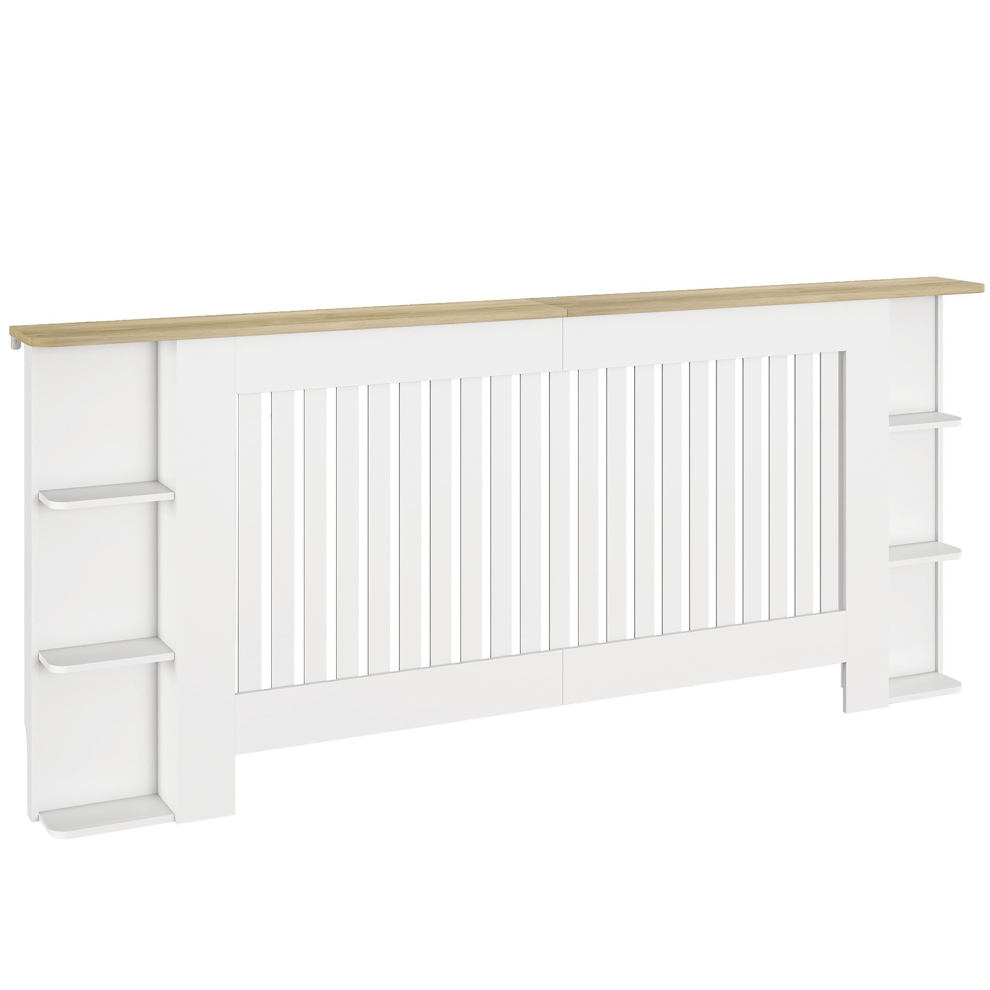 HOMCOM Radiator Cover Open Storage Shelves Cabinet Shelf Extra Large White