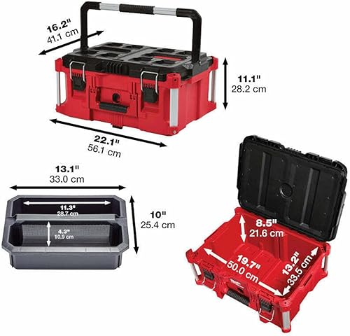 Miniatura 2 de 48-22-8425 para Milwaukee Packout Caja de herramientas grande de polímero de capacidad de 100 libras, sello meteorológico con clasificación IP65