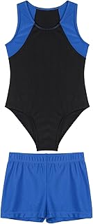 Maillot de gimnasia para niños y niños, sin mangas, ballet, leotardo, deporte, con pantalones cortos, gimnasio, gimnasia, ropa deportiva