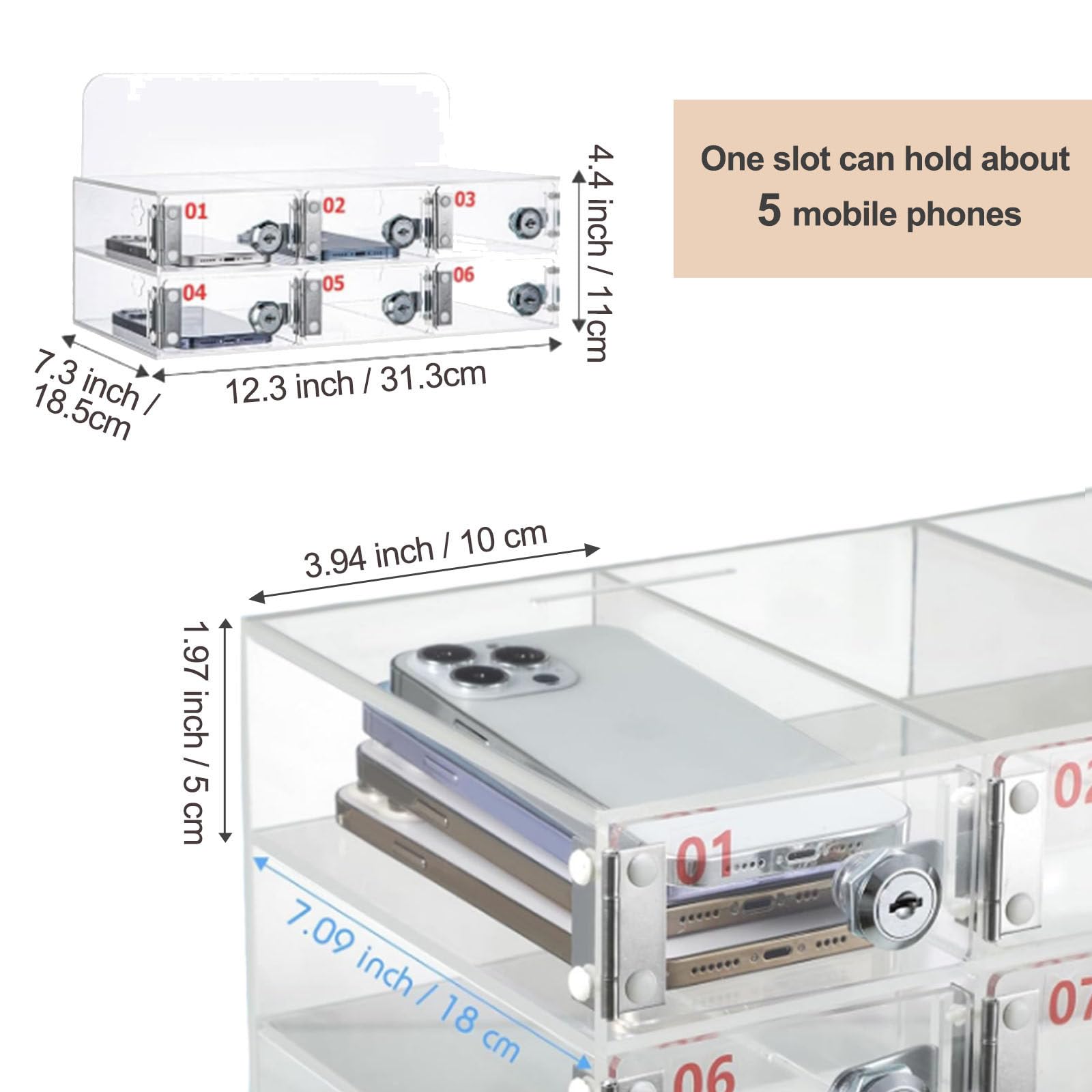 Persoonlijke Opbergdoos Mobiele Telefoon Opslag 12/15/20 Slots Persoonlijke Opbergdoos Mobiele Telefoon Opslag 12/15/20 Slots