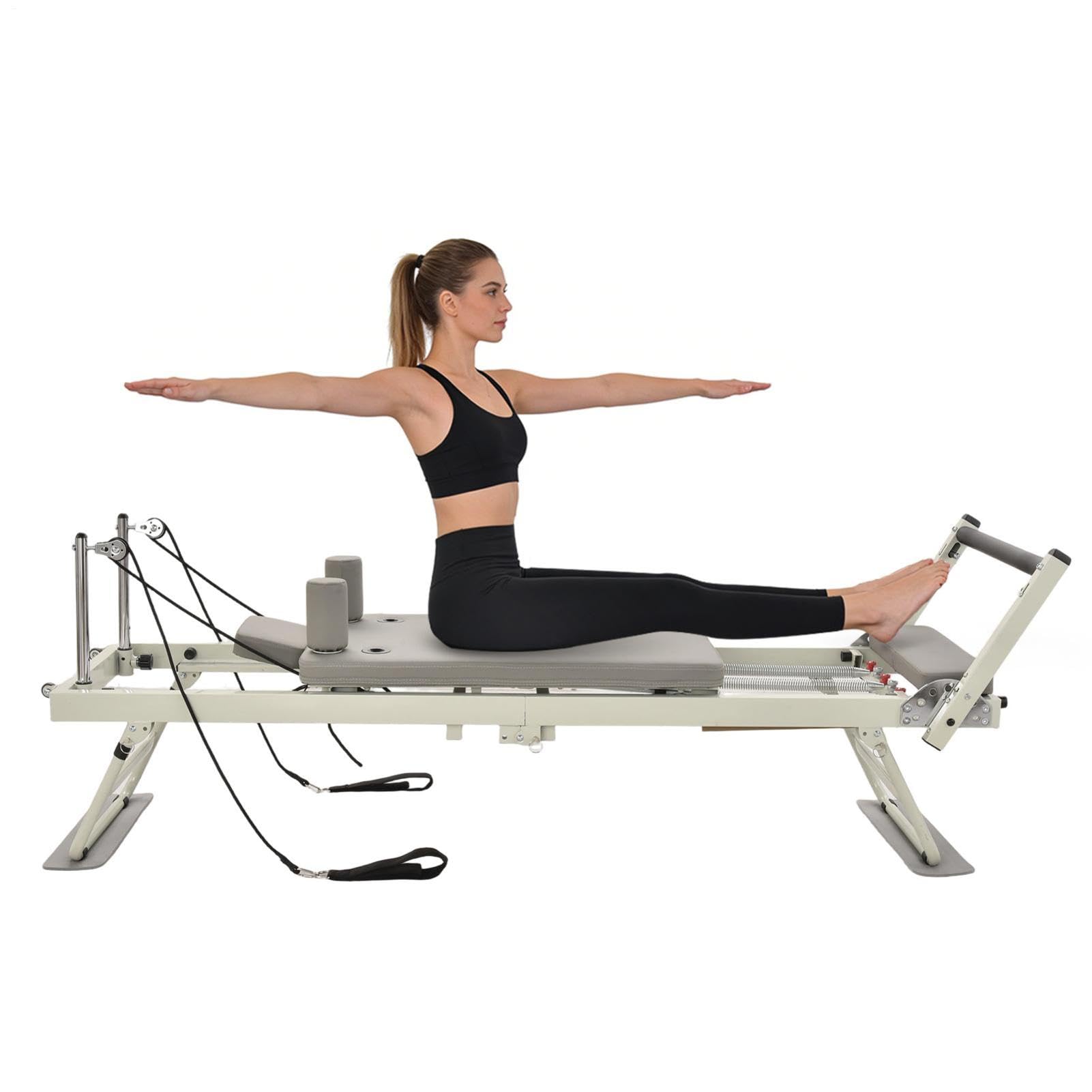 Macchina Pilates Reformer | Peso massimo 136 kg | Portatile Per Allenamento Core, Pilates Reformer Pieghevole Con Di Resistenza | Allenamento In Palestra, Appartamento E Casa