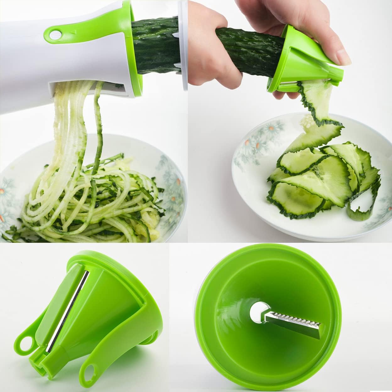 Salad Lovers Spiral Slicer 2 Blades Handheld And Compact
