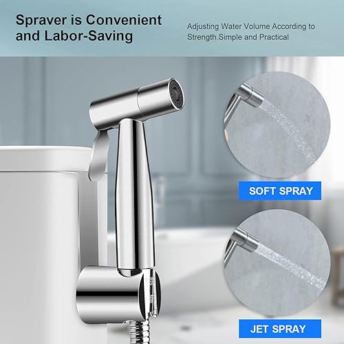 Miniatura 4 de Pulverizador de bidé de mano para inodoro Control ajustable para lavado femenino Pulverizador de pañales de tela para limpieza de higiene del inodoro