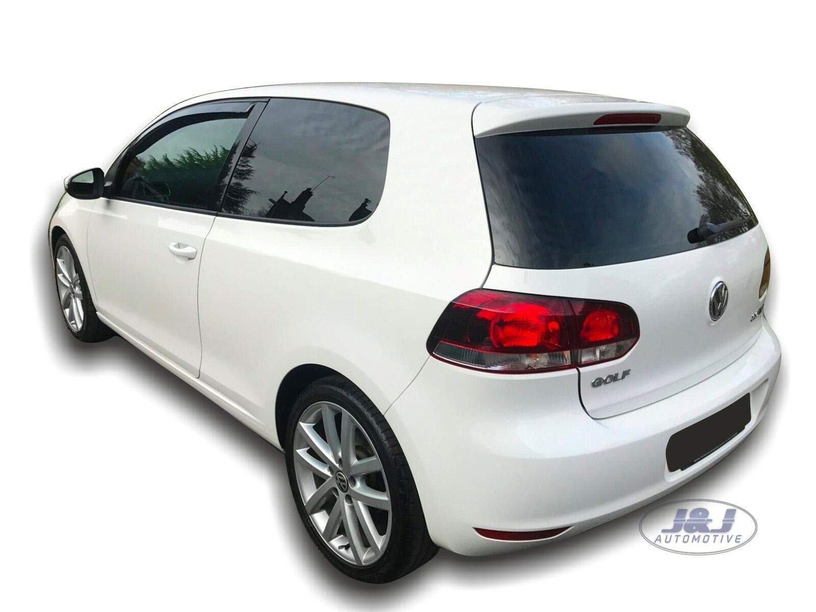 J&J AUTOMOTIVE Windabweiser passend für Volkswagen Golf 6 3-Türer 2009-2012 2tlg, Heko Regenabweiser Vorne Getönt Dunkel Passform