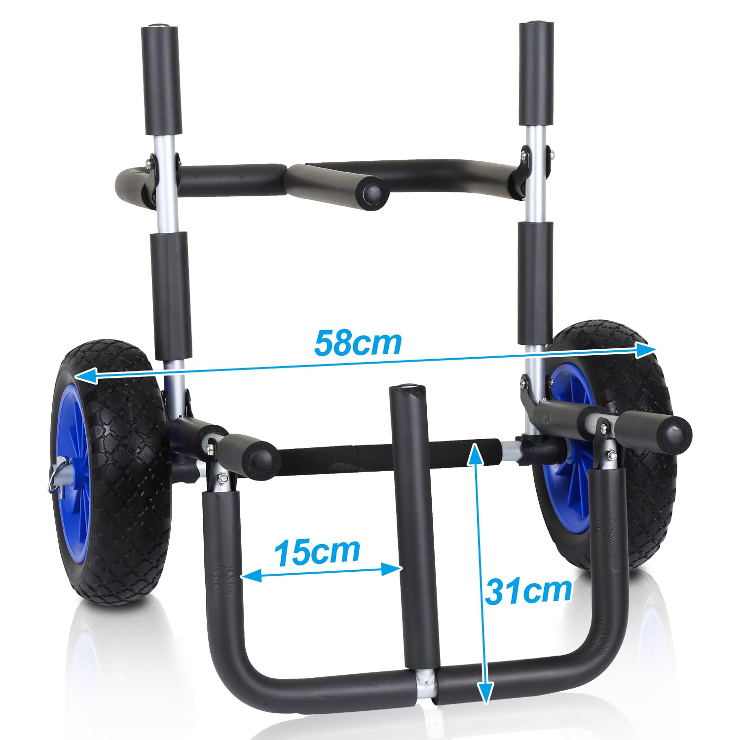 Surfwagen Surfboard Transportwagen für SUP-Board Einzel oder Doppel Stand Up Paddle Board inkl. 2 Sicherungsgurte, 59x42x54cm, Transport Kajakwagen Kanuwagen 1 Stück