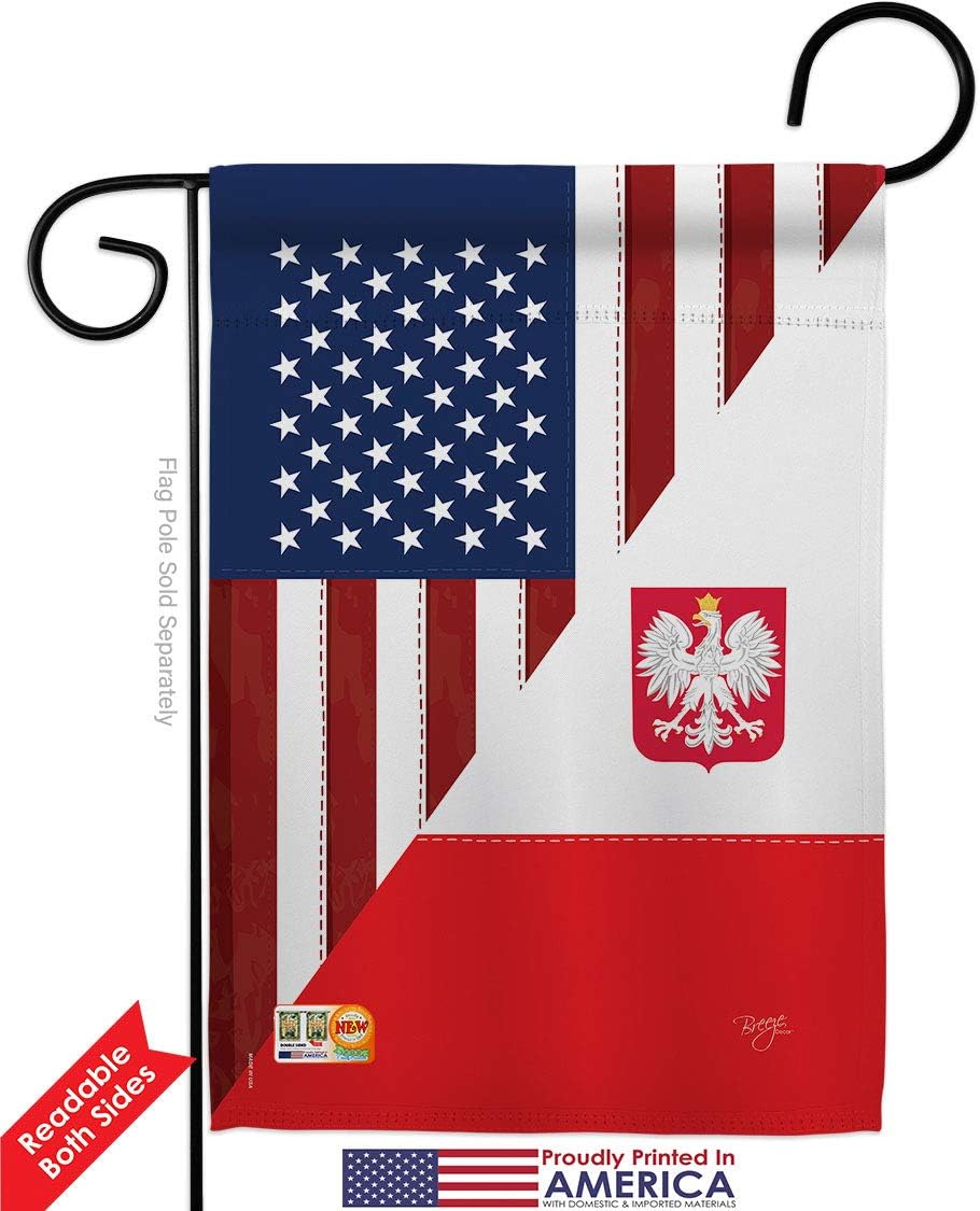 US Polish Friendship Garden House Flags Set Regional USA American Alliance World Country Particular Area Small Decorative Gift Yard Banner Double-Sided Made In 28 X 40