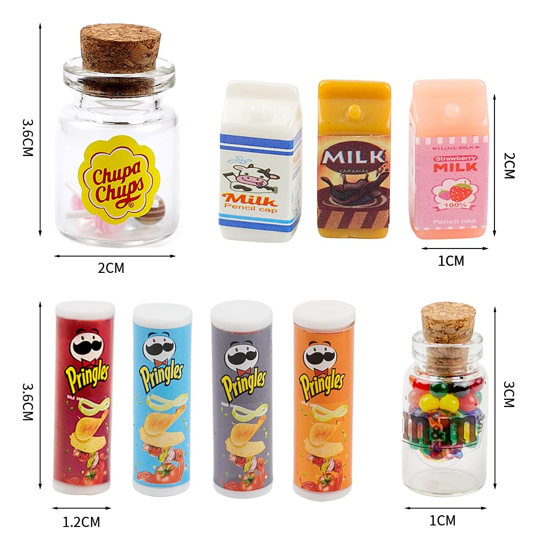 17-teiliges Miniatur-Essen Set Für Puppenhaus & Wichteltür – Süßigkeiten, Getränke, Donuts Zum Dekorieren