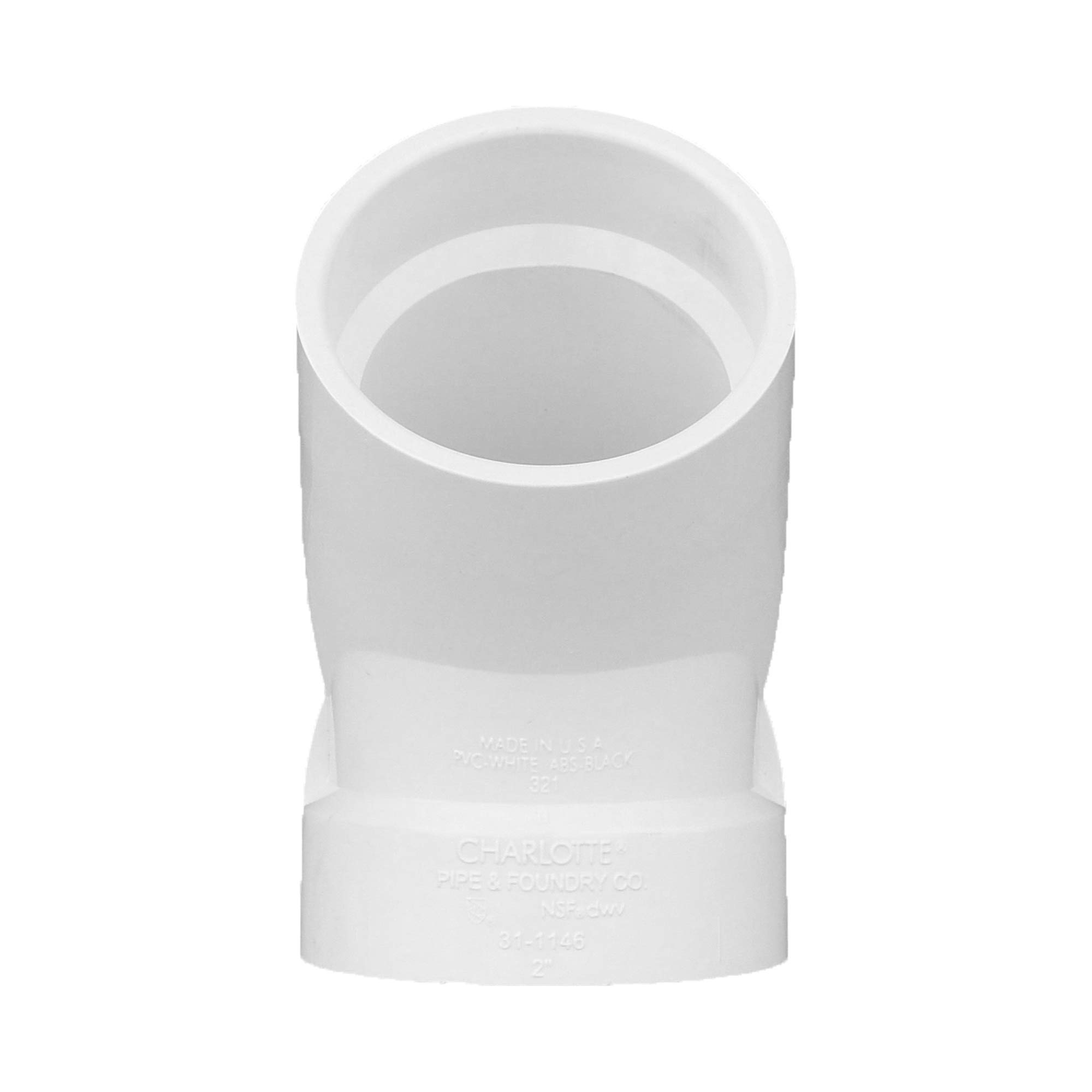CHARLOTTE PIPE 2 DWV 1/8 BEND HUB X HUB DWV (DRAIN, RESIDUOS Y VENTILACIÓN) (Caja de 50 unidades)
