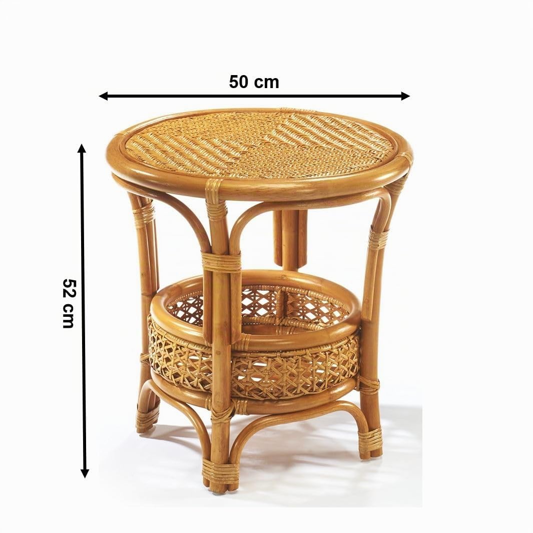 Kobolo Beistelltisch Tisch Nimes aus Rattan und Wiener Geflecht