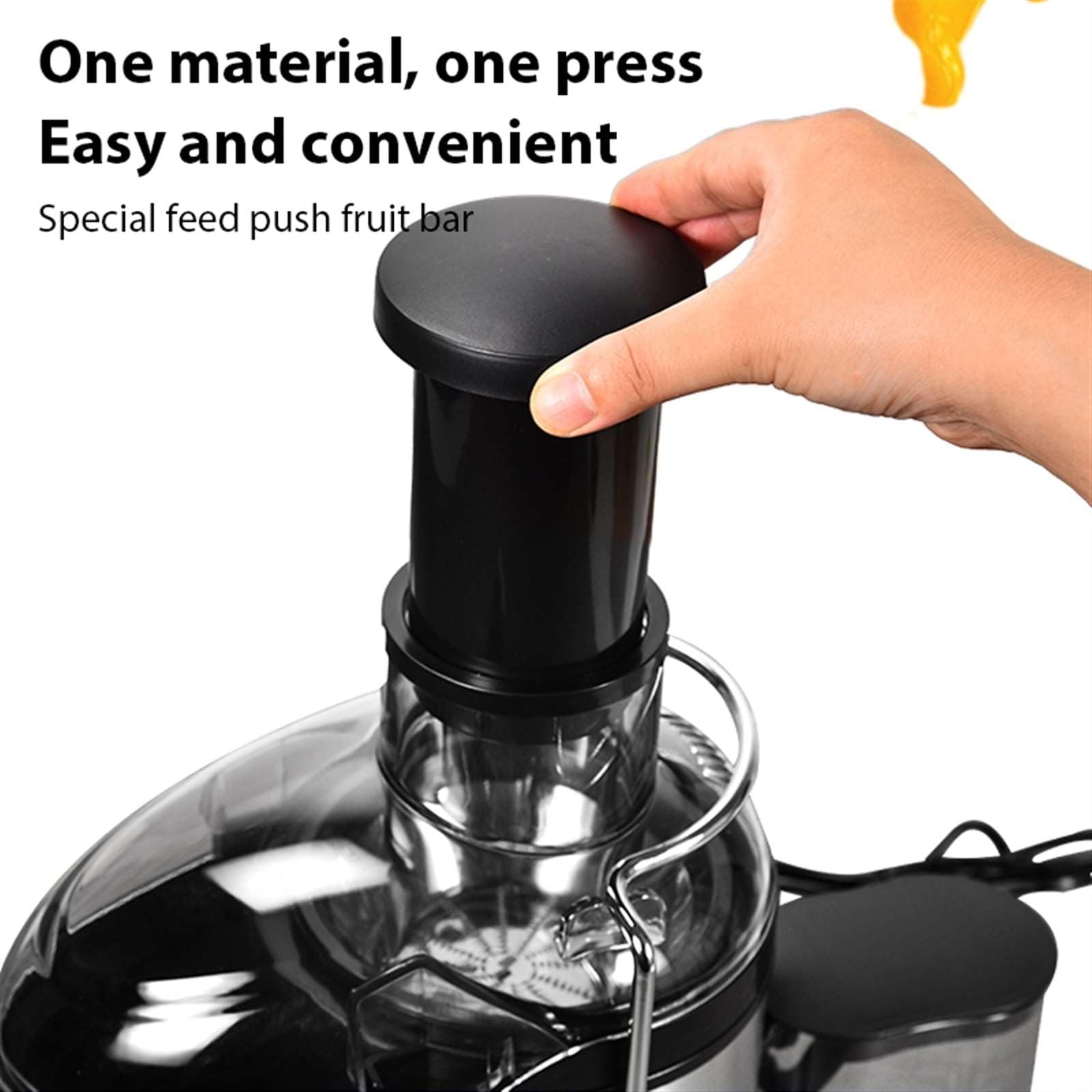 Centrifugadora extractor de zumo, para frutas y verduras, contenedor de pulpa de 1,5 l y recipiente de jugo de 400 ml, 22000 rpm, 2 ajustes, con cepillo de limpieza, fácil de limpiar, sin Bpa (A)