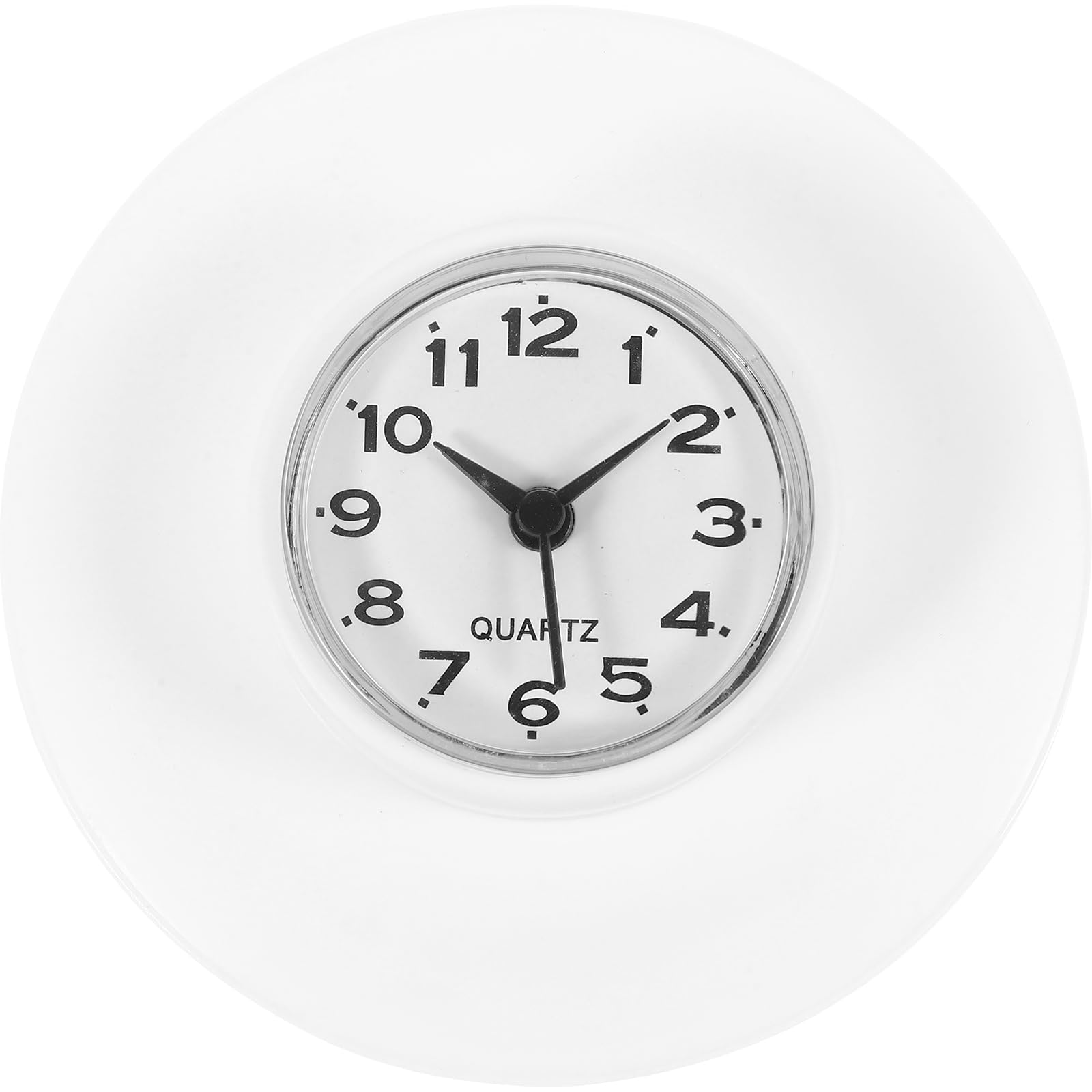 Amosfun Reloj De BañO Impermeable con Ventosa, Reloj De Pared para Y Cocina, DiseñO Moderno Sin Batería, Espejo De Vidrio