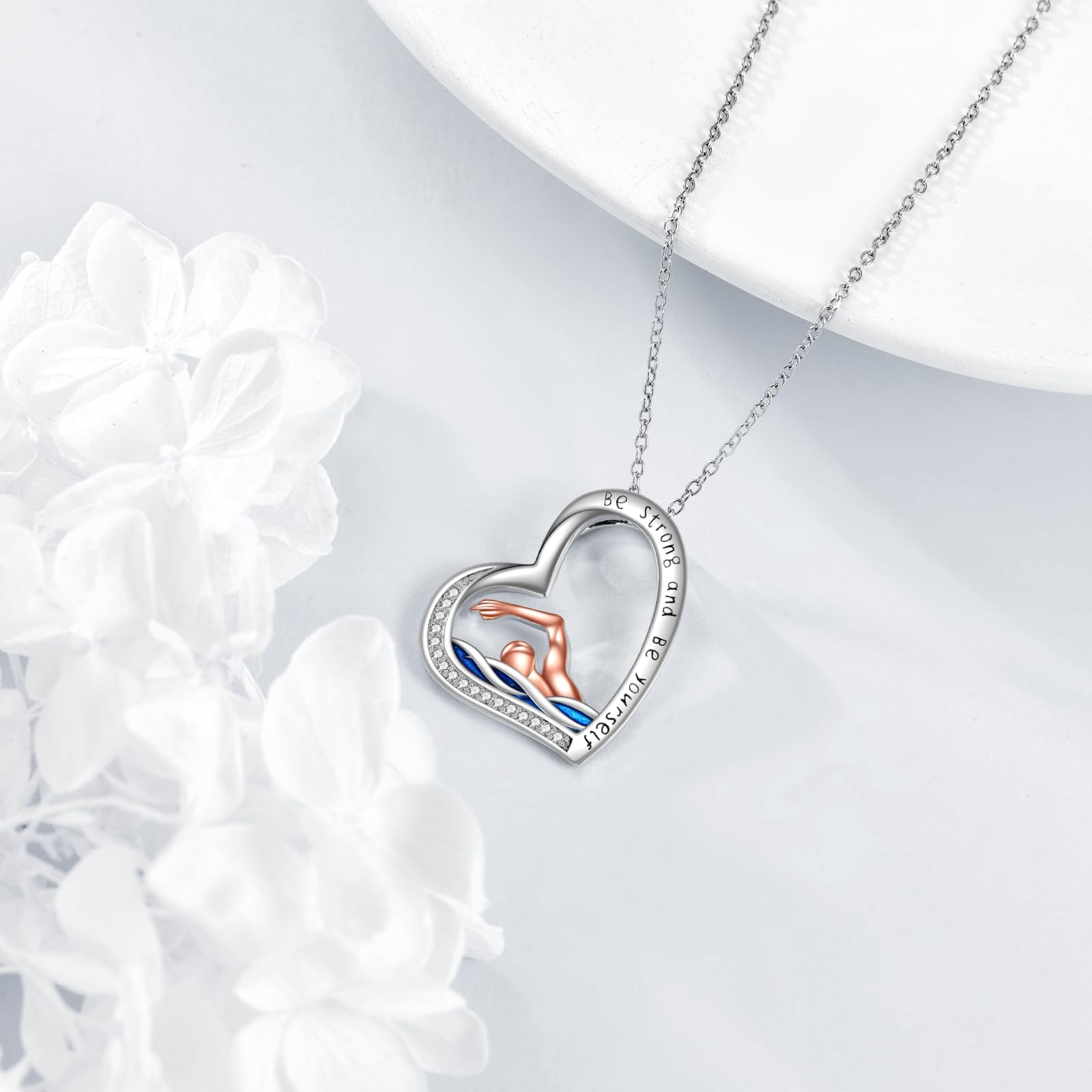 YFN Movimento Collana Argento Sterling Ciondolo Movimento Cuore Gioielli Regalo per Ragazze Donne