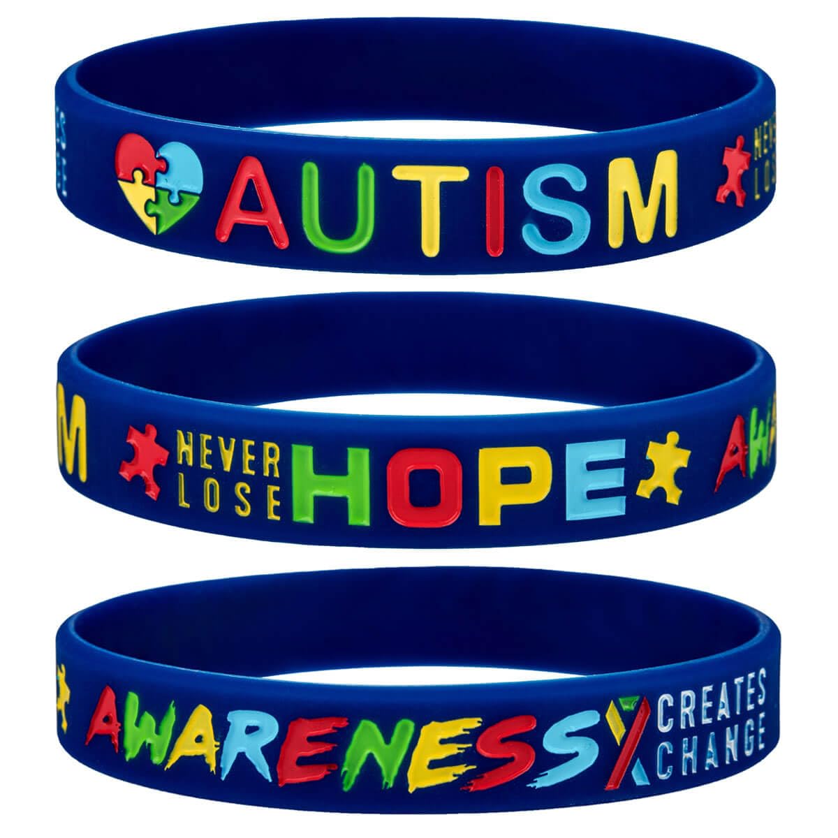 Jollyinspireautism Awareness Silicone Bracelets With Inspirational
