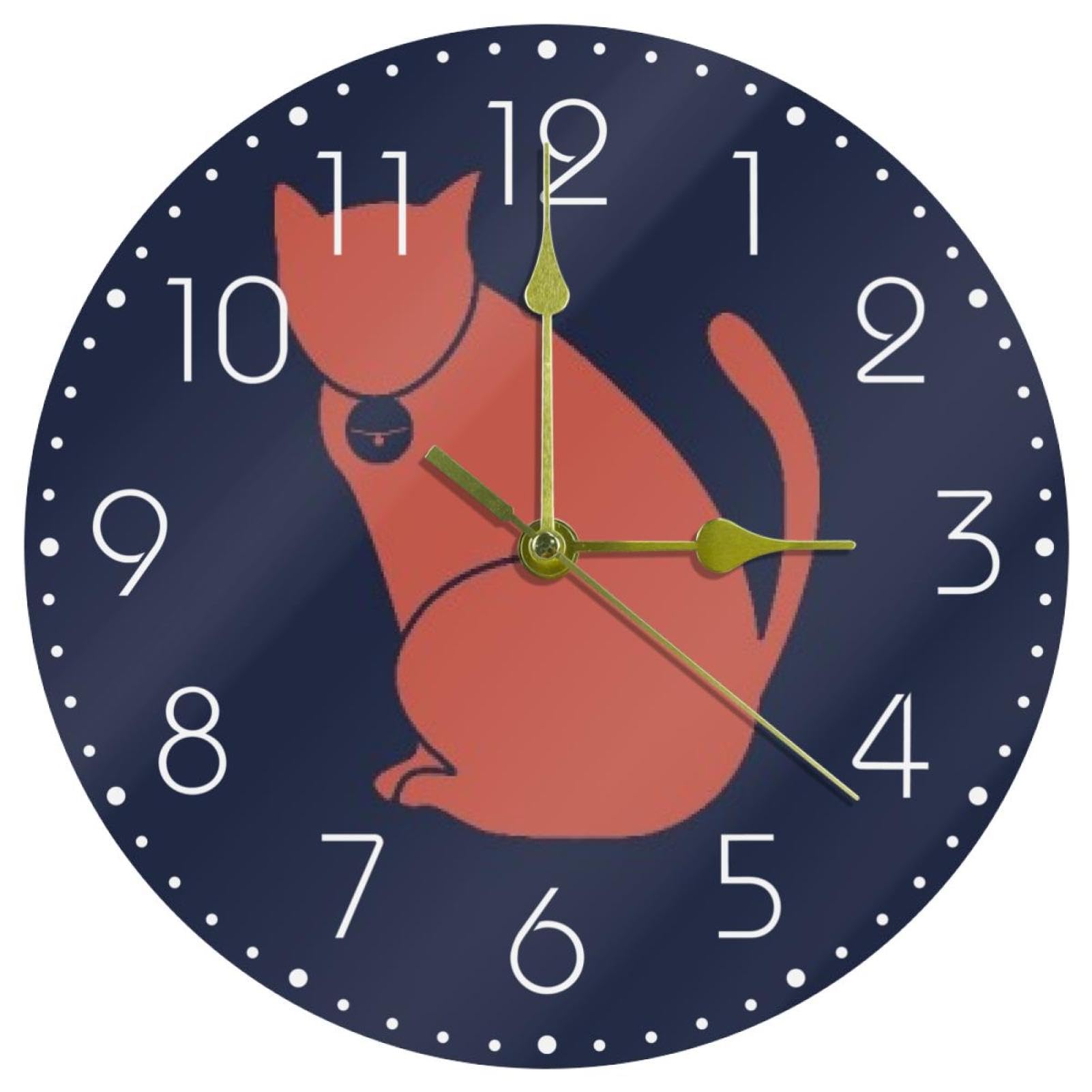 Horloge decorative en acrylique de haute qualite avec silhouette chat moderne et epuree