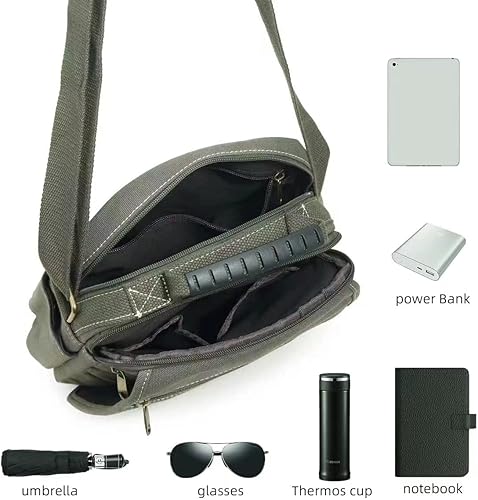 Miniatura 6 de Bolso de mano para hombre, bolso de hombro pequeño de lona, bolso de mensajero, bolsa de viaje, bolsa de trabajo para hombre