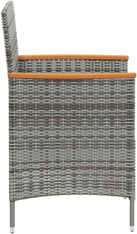 Patio Dining Chairs 2 pcs,Outdoor Couch,Modern Style Chair, Outdoor Patio Furniture,Kitchen Chairs,Bedroom Reading Chair, Lounge Chairs,for Living Room,Office,Garden, Poly Rattan Gray