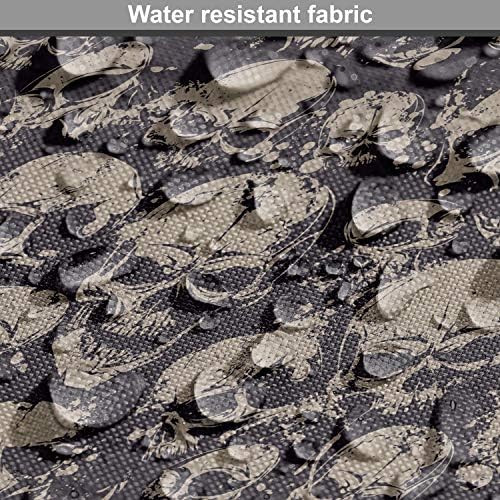 Ambesonne Skull Fabric by The Yard, Grunge Scary Skulls Sketchy Graveyard Death Evil Face Horror Theme Design, Decorative Fabric for Upholstery and Home Accents, 1 Yard, Grey Black - 5