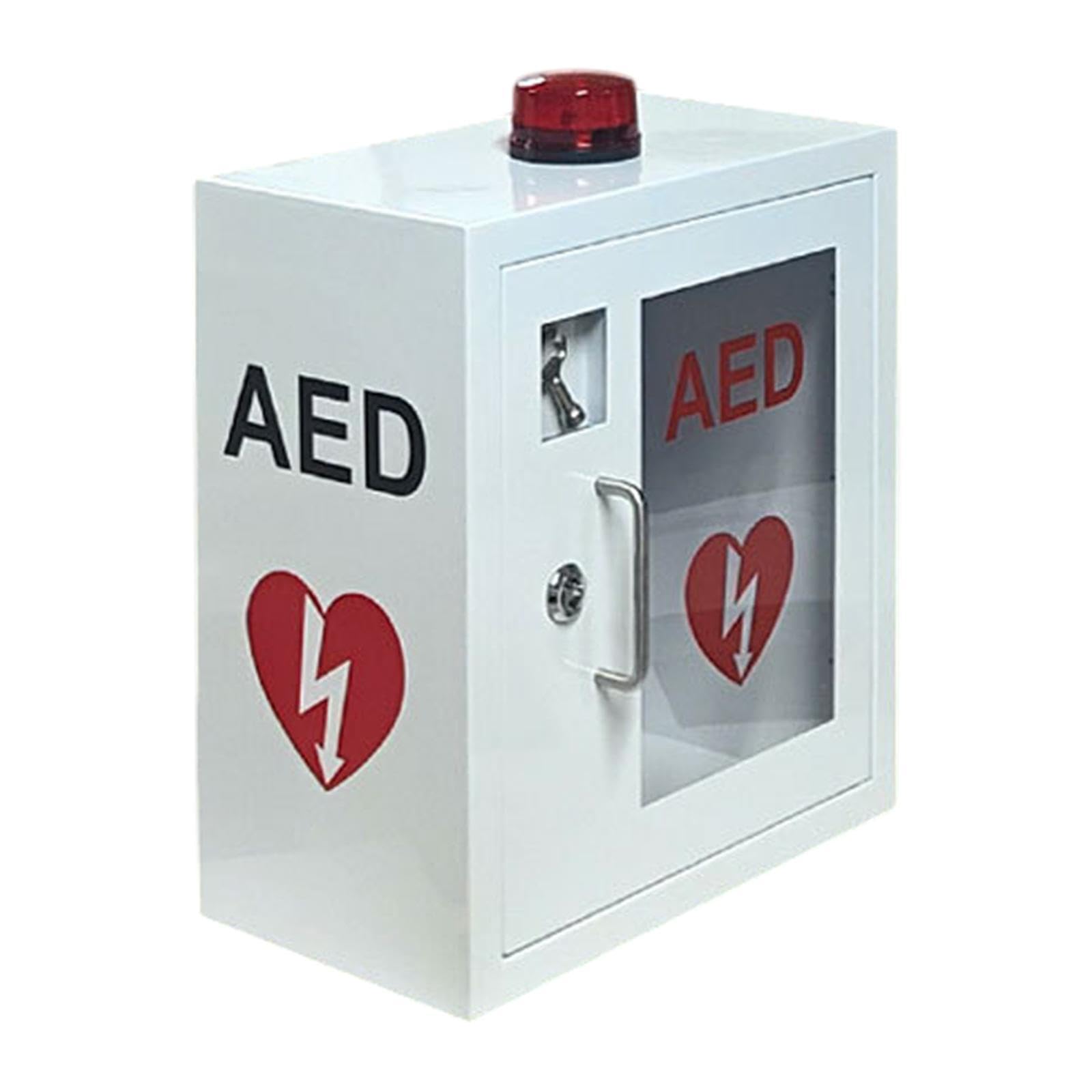 Armadietto per La Conservazione Del Defibrillatore Automatico Esterno (DAE), Vuoto, con Finestra Trasparente, Custodia per Defibrillatore Portatile, a