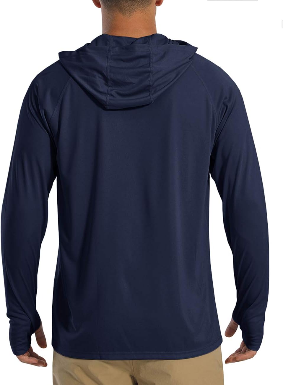 KEFITEVD Mens Sun Protection Shirt Long Sleeve with Hoodie UPF 50 Rashguard Outdoor Fishing Shirts | 