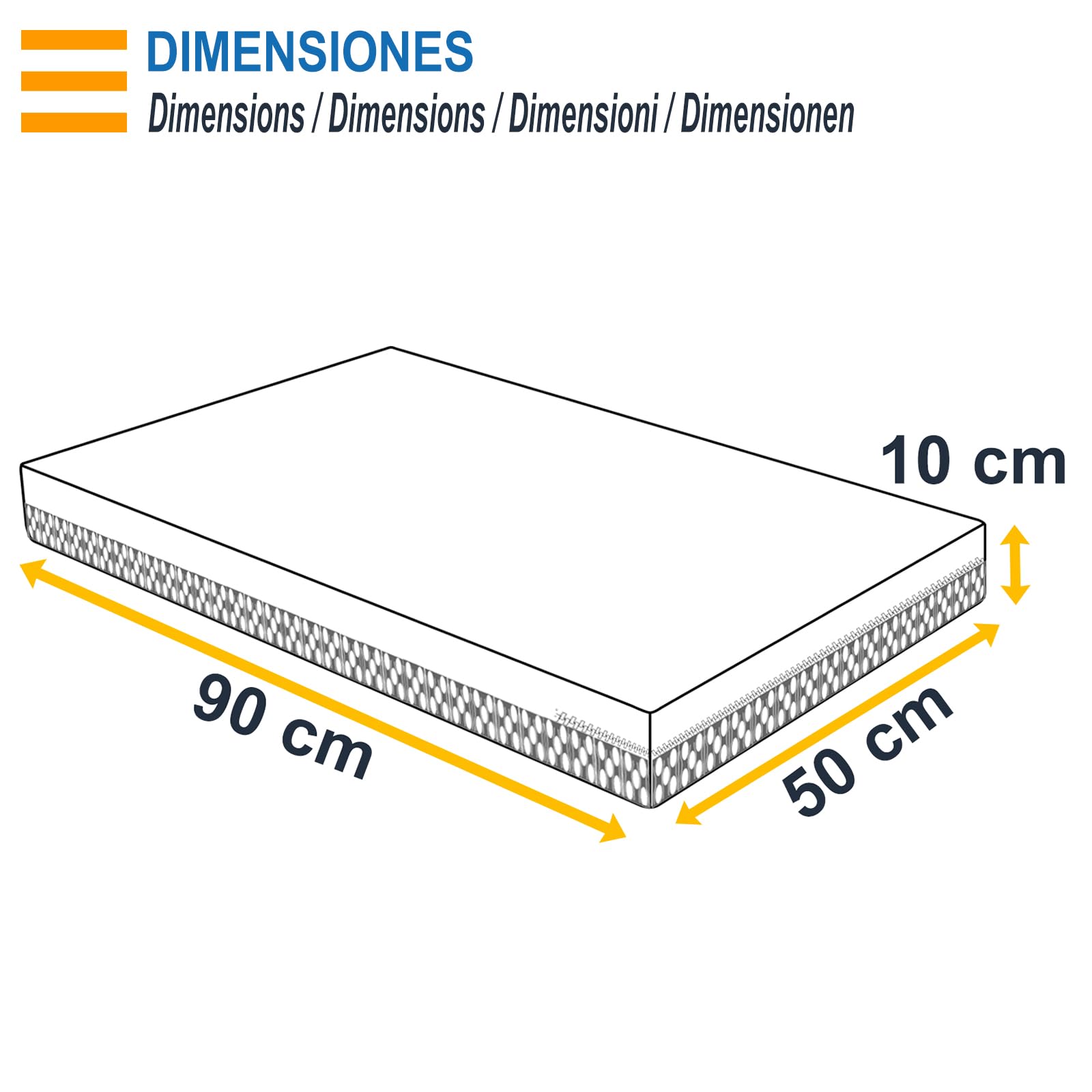 PEKITAS Colchón Minicuna 50x90 cm Grosor 10 cm Hybrido Reversible Doble Cara Funda Desmontable Lavable Dureza Firme Transpirable Anti-ahogo Cuna Colecho Bebé