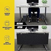 Vista 3 de OBEX Modesty Desk - Pantalla acústica de privacidad de PET, panel absorbente de sonido, ideal para recepción, mesa de estudiante u oficina