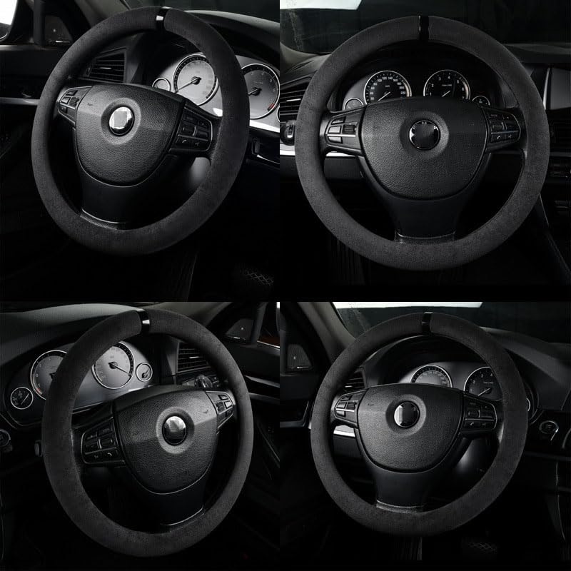 Carodi New Couvre Volant Cuir Nappa Antidérapant Respirant Universel 15/environ 38cm Noir