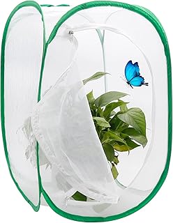 Folding Insect cage Insect Proof net Monarch Butterfly Habitat Insect and Butterfly Habitat Cage Terrarium Pop-up (15.7 X 15.7 X 23.6 Inches)