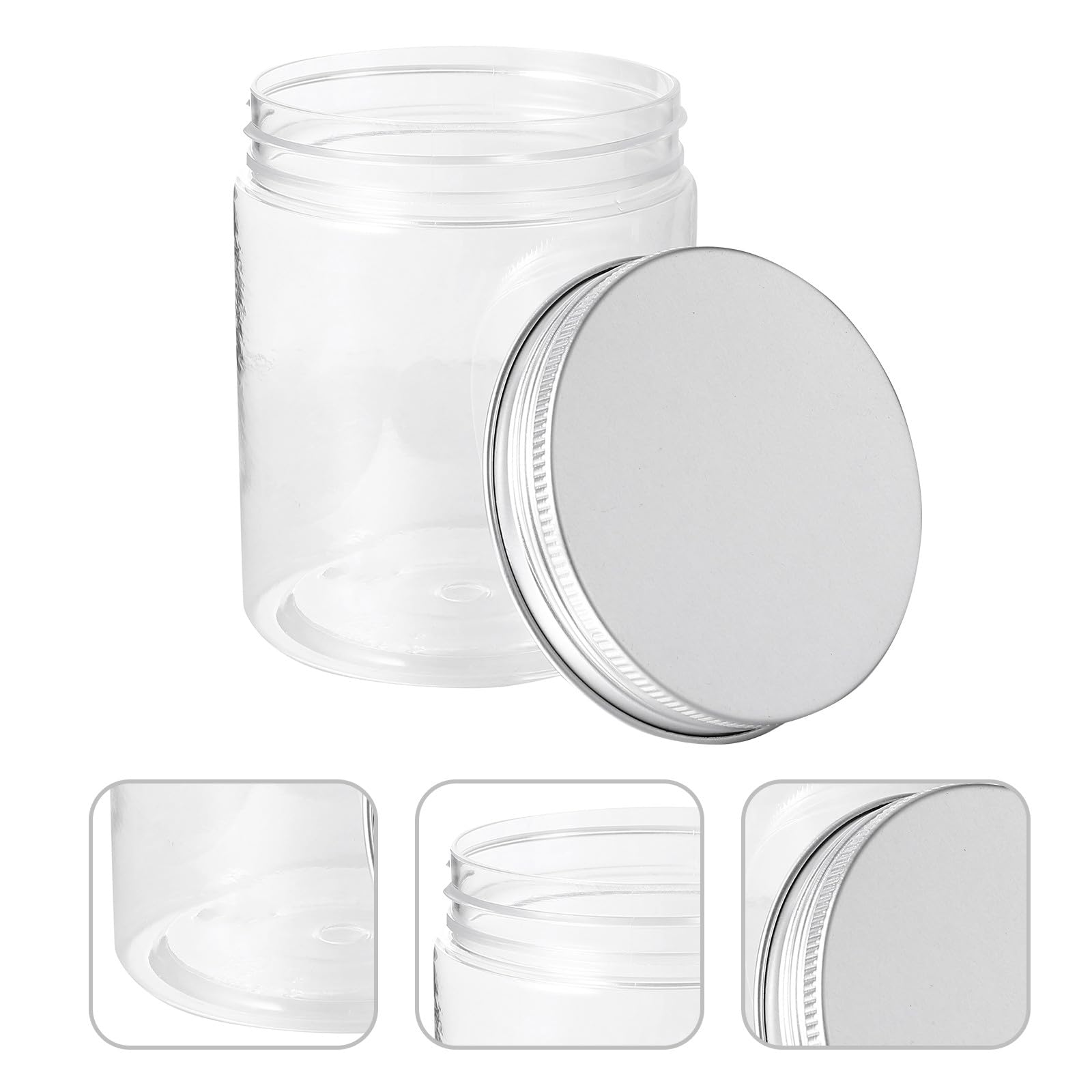 Barattoli Ermetici in Plastica Pet 250ml, 12 Pezzi Coperchio in Alluminio