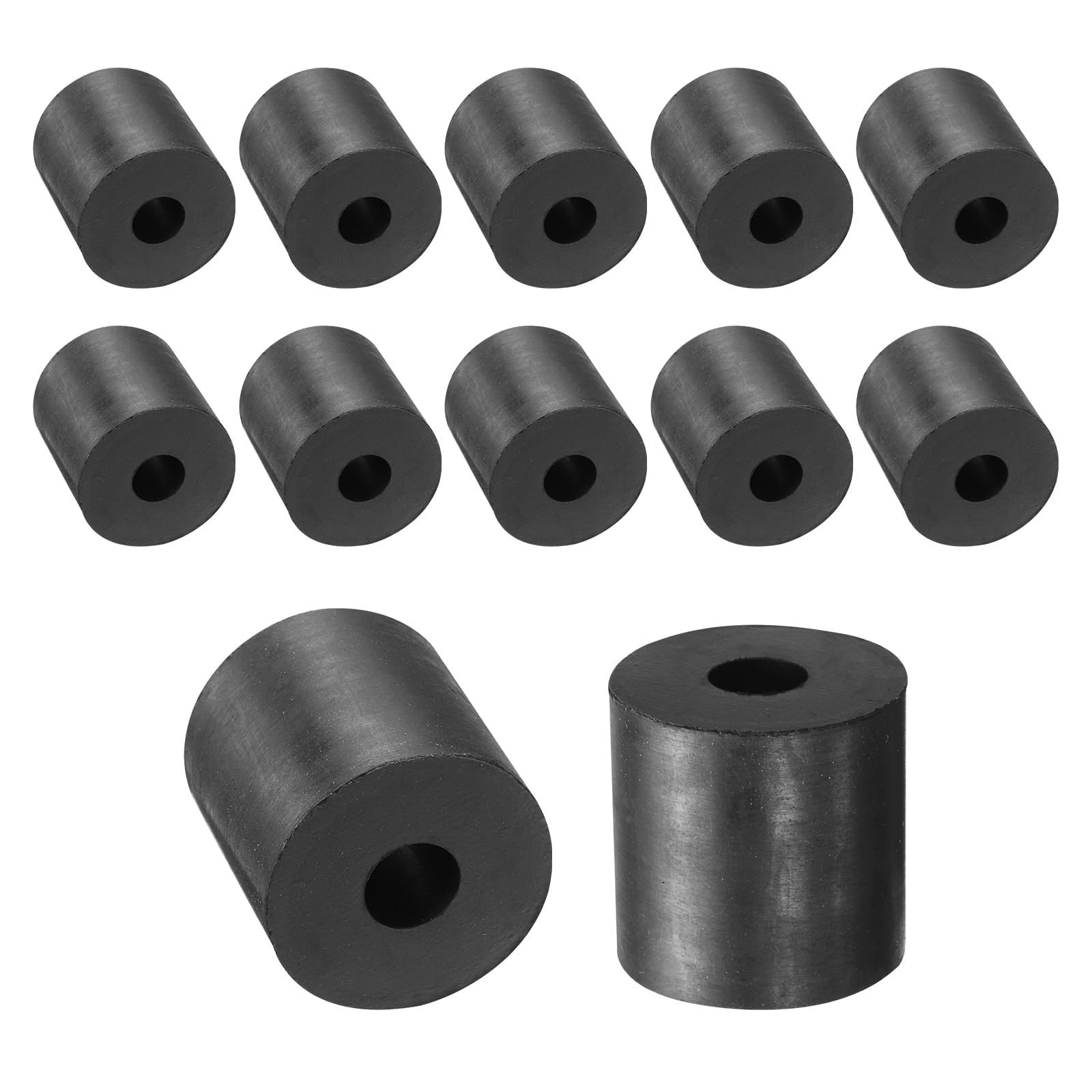 Unifizz 12PCS Rubber Spacers 30mm OD 10mm ID 30mm Height Round Anti Vibration Spacer Rubber Bushing Grommets Thick Rubber Washers for Home Car Accessories