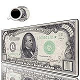 Luasao Desk Pad Mat Gaming Mouse Pads with Coasters Set, Stitched Edges Design Mouse Pad XXL Large Mouse Pad for Laptop Computers 1000 Dollar Bill Desk Writing Mat for Office & Home 31.5x 11.8
