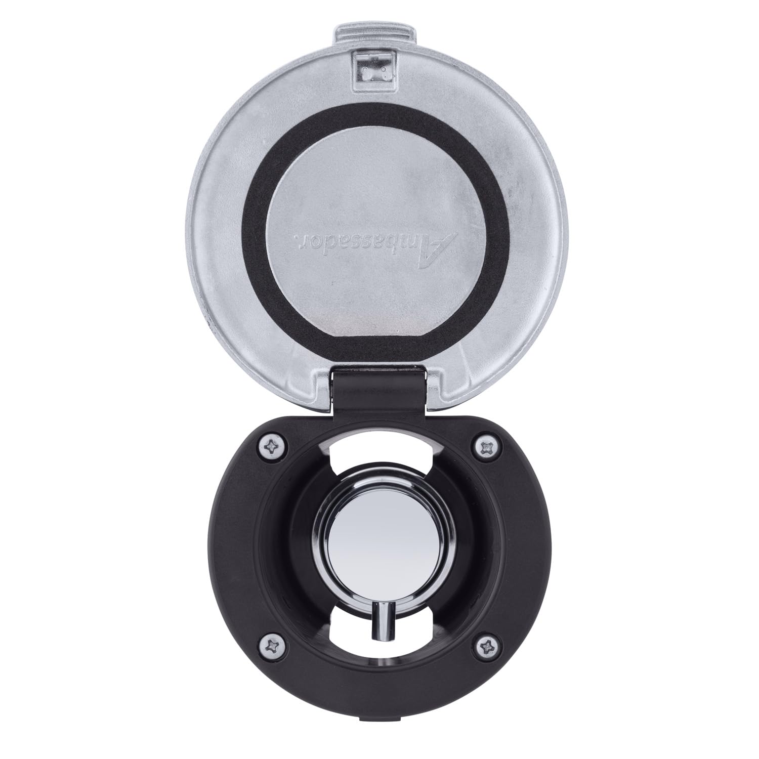 Aidack- Recessed Control Valve (Hot/Cold Mixer), Black Cup with Stainless Steel Lid, Chrome Aidack Handle - 136-1741-CK-W