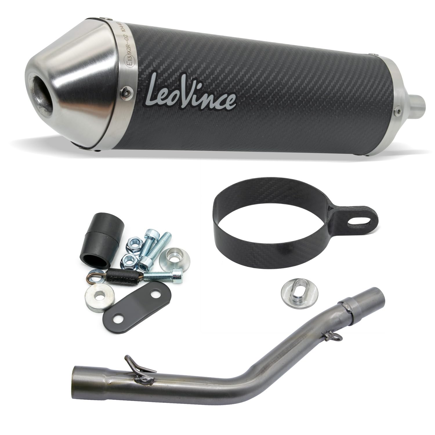 Endschalldämpfer LeoVince SLIP-ON X-FIGHT mit Zulassung, Carbon, Edelstahl Kappe für Rieju MRT 50 / MRT 50 Pro/MRT 50 SM Pro