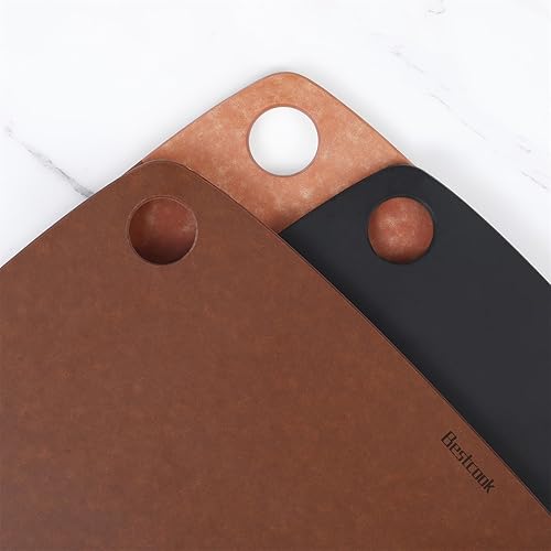 Miniatura 6 de Tabla de cortar de fibra de madera para cocina, tabla de cortar de madera no porosa de alta densidad, sin BPA, apta para lavavajillas, apta para