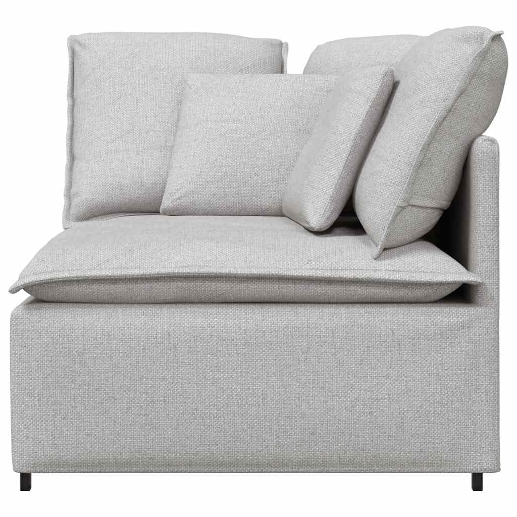 Divano angolare modulare grigio nuvola con cuscino 100 x 100 cm, imbottitura in tessuto, struttura in metallo, altezza seduta 48 cm, versatile per soggiorno, lounge e relax