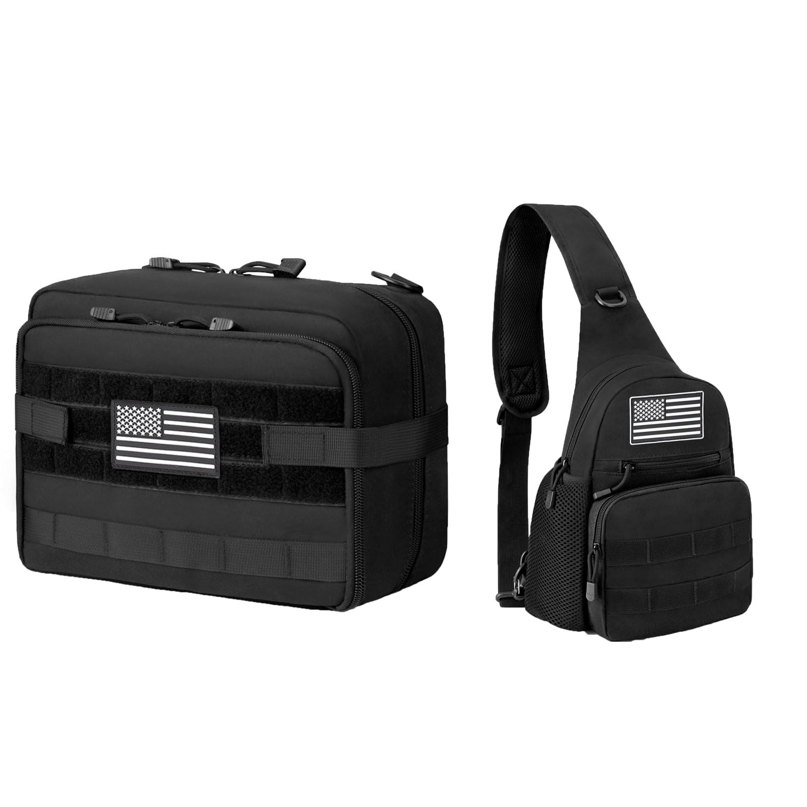 Jueachy Tactical Molle Pouch+Jueachy Tactical Sling Bag