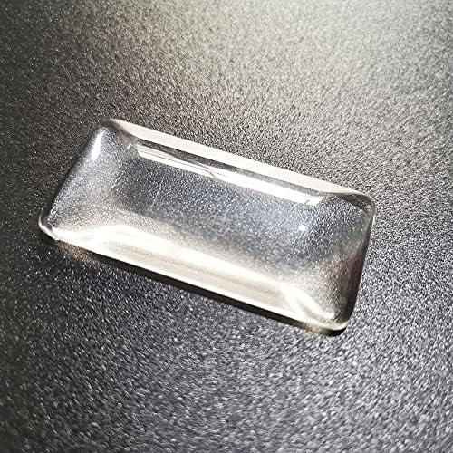 DUGYIRS 15 Pieces Rectangle Pendant Trays with 15 Pieces Transparent Glass Tiles Cabochon for Jewelry Making Photo Jewlery (51mm x 25mm)