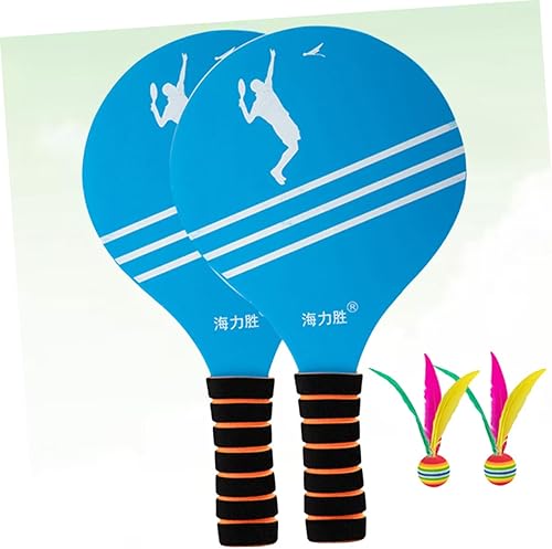 Miniatura 5 de BESPORTBLE Raqueta de bádminton Raqueta de bádminton Placa de paleta de bádminton para niños Bola de playa de madera para niños