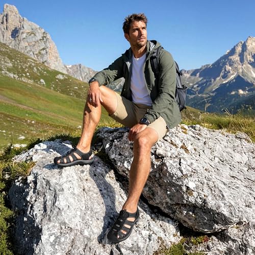 DREAM PAIRS Men' s Sandals, Sport Outdoor Sandals Casual Summer Athletic Beach Sandals for Travel, Walking and Hiking with Durable Closed Toe Shoes - Image 3