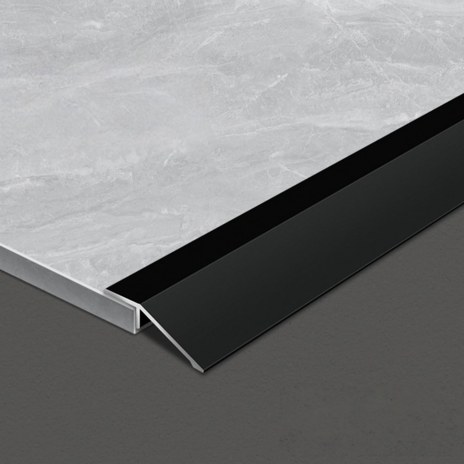 Coayuou Aluminium threshold ramp, 90 cm, set of 3, transition profile for laminate and tile floors, height adjustment for living room, kitchen and hallway (black)