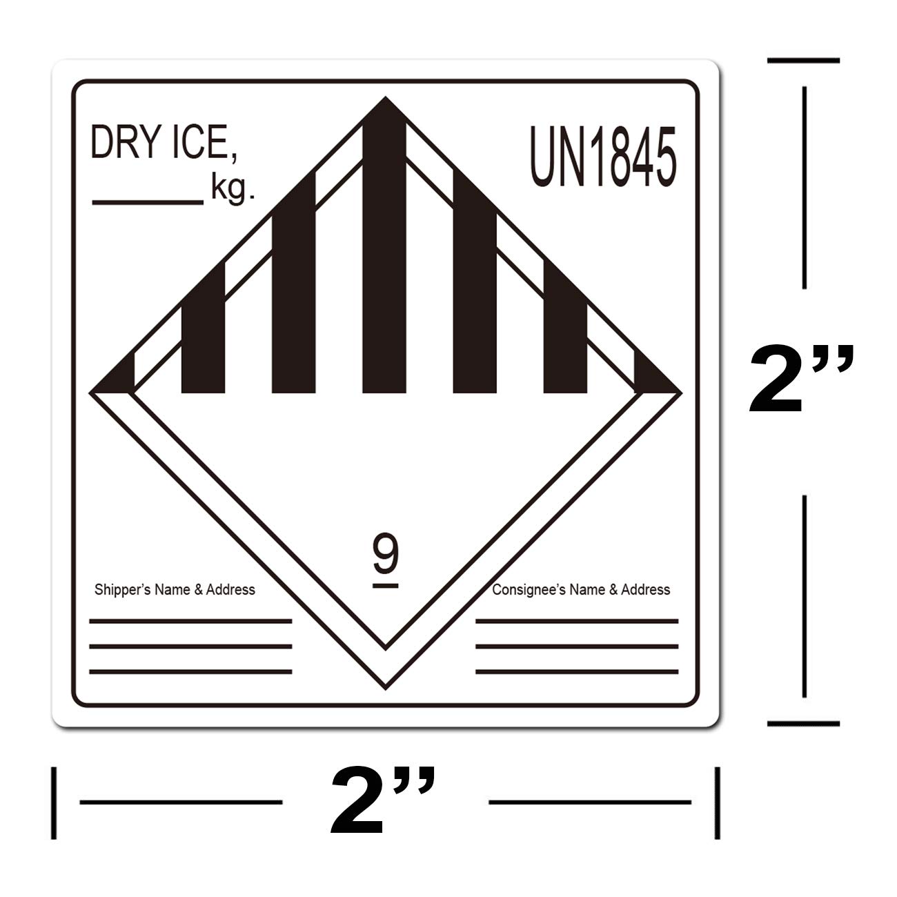 Dry Ice Shipping Labels Hazard Class 9 Shipping Stickers 2