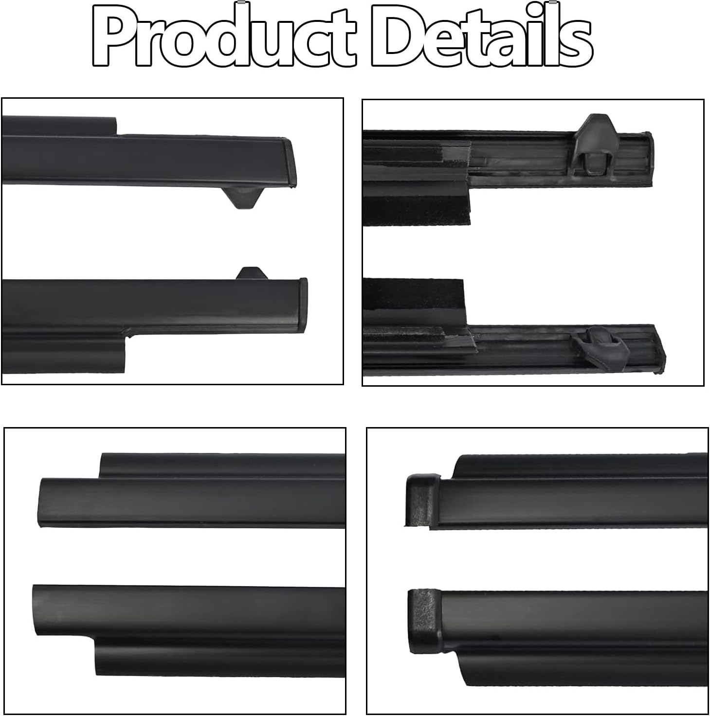 Window Molding Trim Seal Compatible with Toyota 4Runner 1995-2002, Door Glass Outer Molding Weatherstrip, Replace 68161-35010 68162-35010 68163-35010 68164-35010