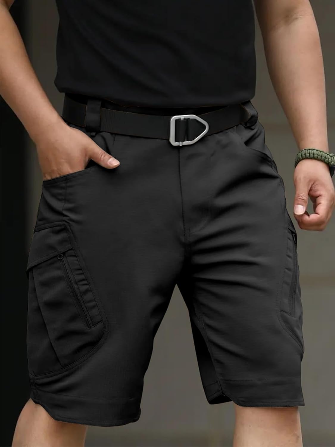 LYRXXX Men's Cargo Shorts for Hiking Work Travel Lightweight Waterproof Tactical Shorts with Multiple Pockets(No Belt) - Image 3