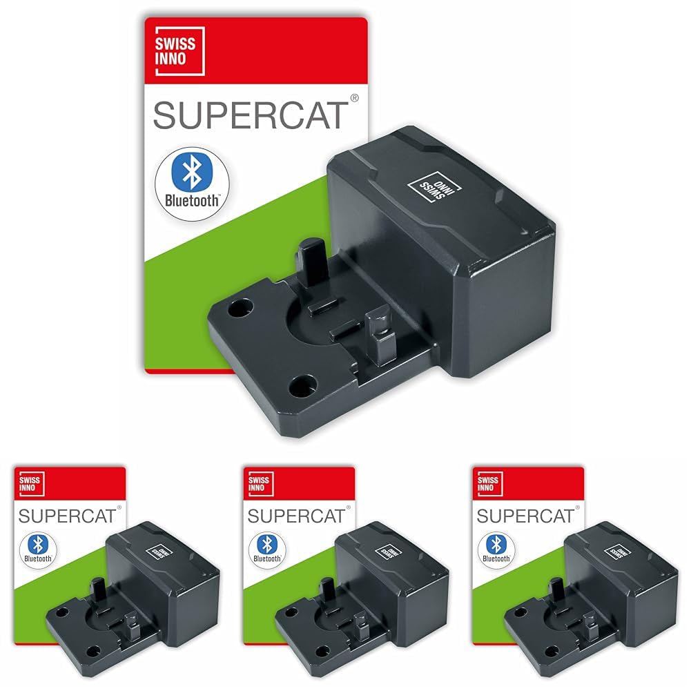 SWISSINNO Fangmelder Connect SuperCat | Digitale Bluetooth Meldung über Auslösung von Maus- + Rattenfallen via Gratis Apple + Google App (Packung mit 4)