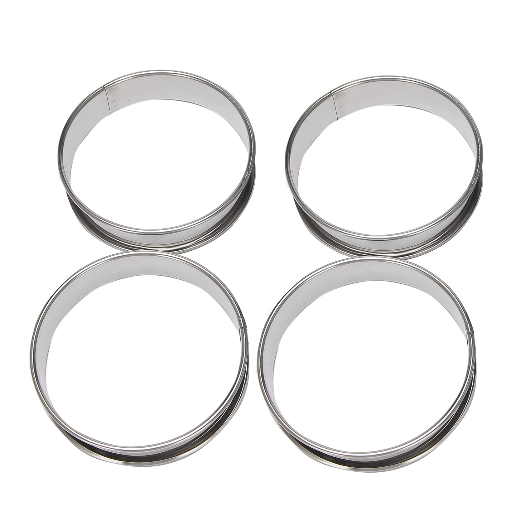 CTRLZS 4 Inch Muffin Rings Crumpet Rings, Set of 10 Stainless Steel Muffin Rings Molds Double Rolled Tart Rings Round Tart Ring