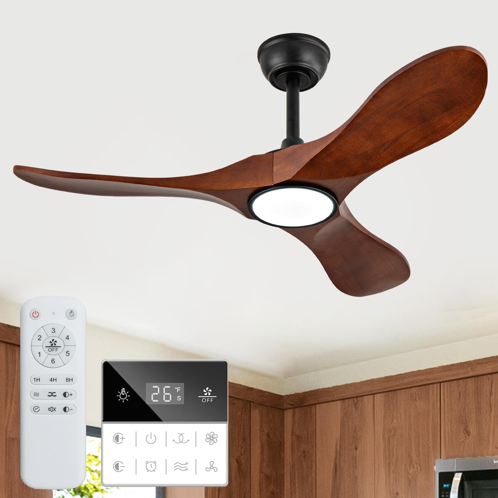View 1 of ***FAN BLADES ONLY***

Benicefun 60 Inch Black Propeller Ceiling Fan with Dimmable LED Lights